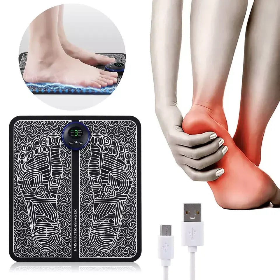 Covor electric pentru masajul picioarelor EMS cu încărcare USB