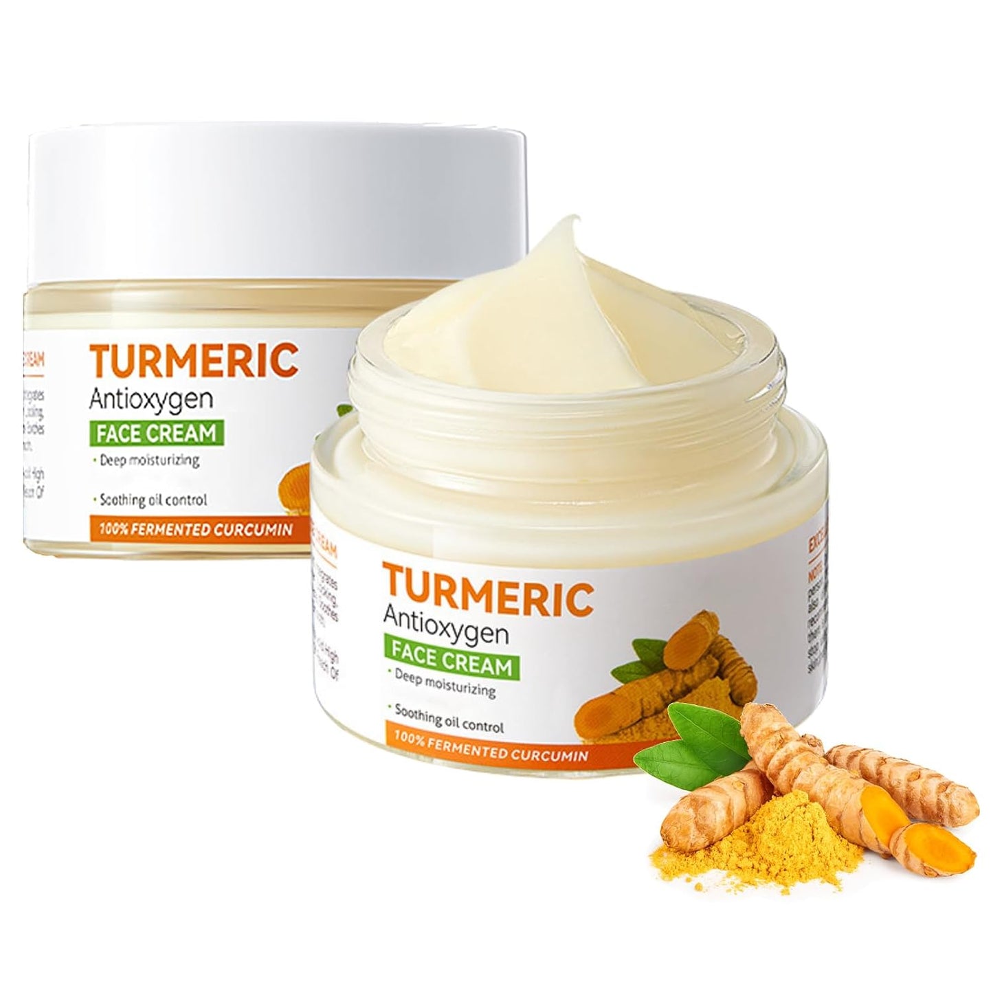 Crema de față cu Turmeric și vitamina C, cremă hidratantă pentru acnee, pete, anti-rid, zi și noapte, fermitate și netezire, uniformizează nuanța tenului — 50g