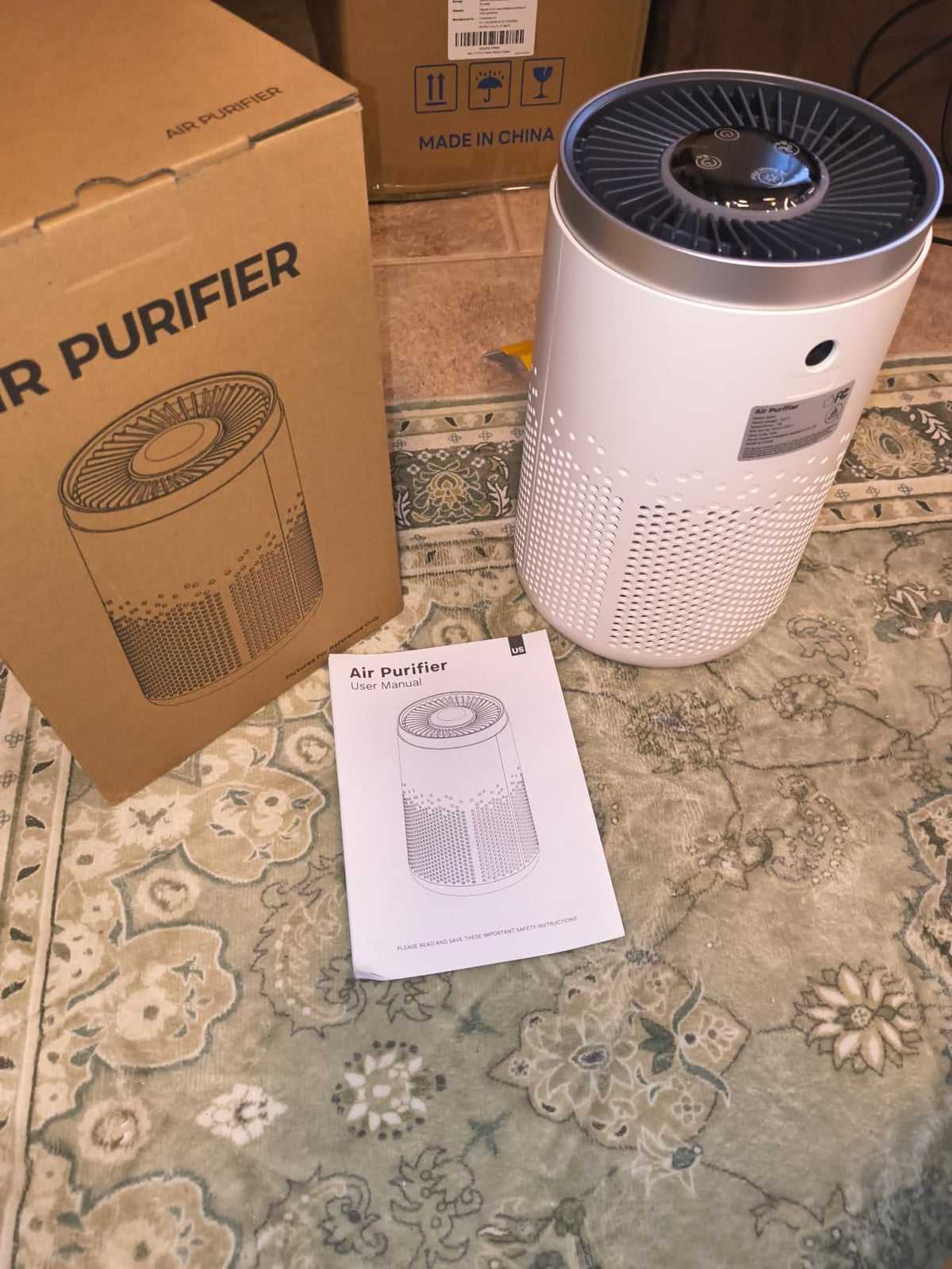 Purificator de aer MK20, Filtru HEPA 4 in 1 Carbon activ, sterilizare UV, Super silențios reducerea fumului, polenului, prafului, părului de animale și mirosurilor., A+++🌳