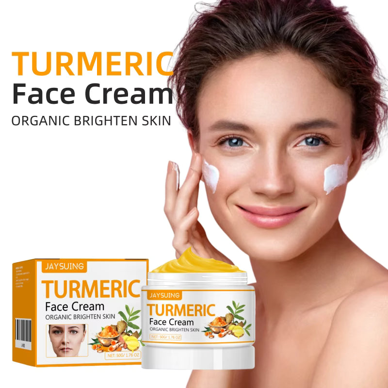 Crema de față cu Turmeric și vitamina C, cremă hidratantă pentru acnee, pete, anti-rid, zi și noapte, fermitate și netezire, uniformizează nuanța tenului — 50g