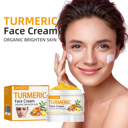 Crema de față cu Turmeric și vitamina C, cremă hidratantă pentru acnee, pete, anti-rid, zi și noapte, fermitate și netezire, uniformizează nuanța tenului — 50g