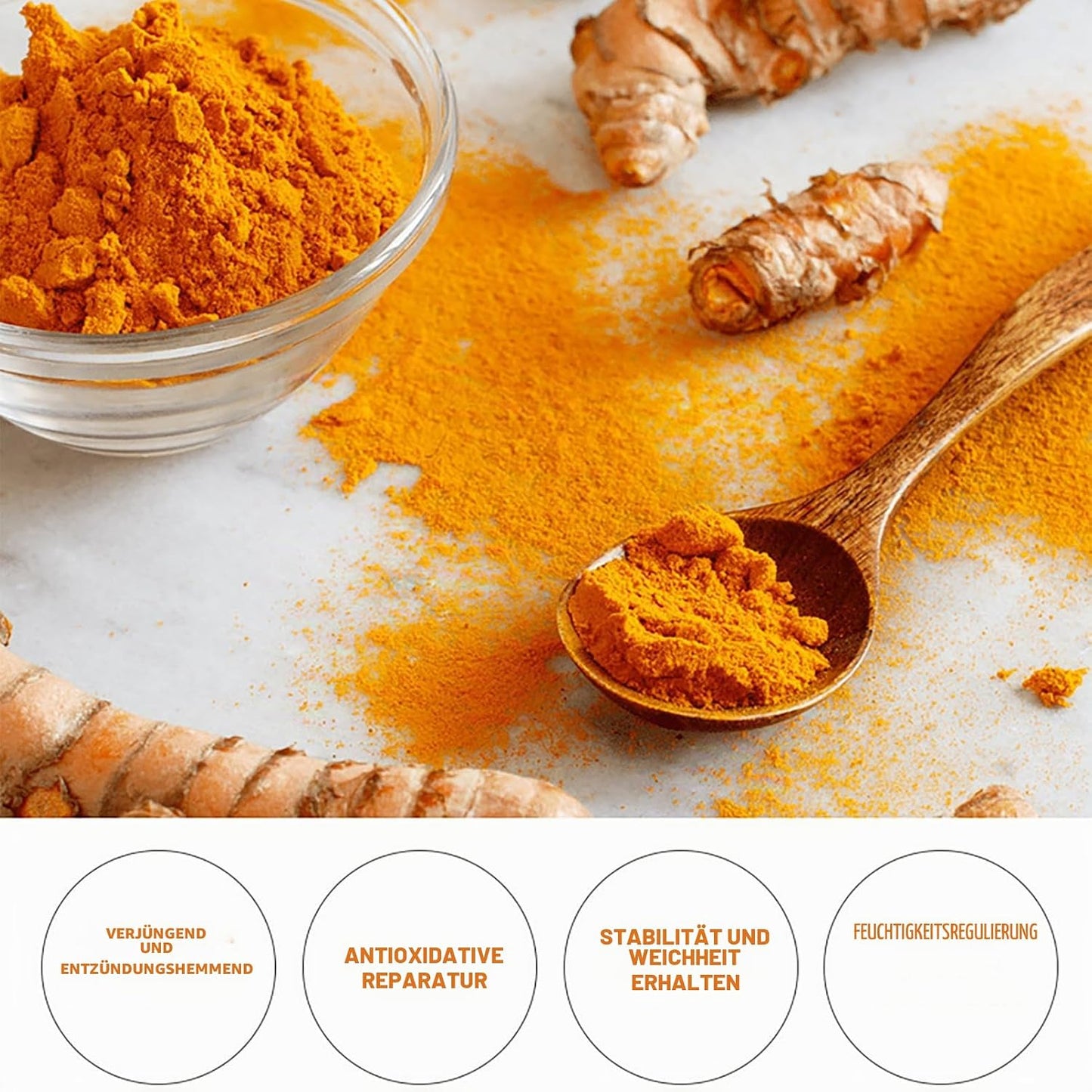 Crema de față cu Turmeric și vitamina C, cremă hidratantă pentru acnee, pete, anti-rid, zi și noapte, fermitate și netezire, uniformizează nuanța tenului — 50g