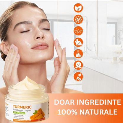 Crema de față cu Turmeric și vitamina C, cremă hidratantă pentru acnee, pete, anti-rid, zi și noapte, fermitate și netezire, uniformizează nuanța tenului — 50g