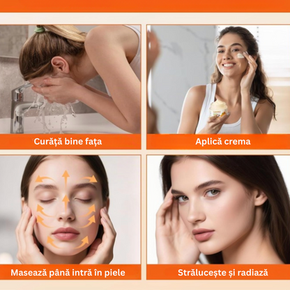 Crema de față cu Turmeric și vitamina C, cremă hidratantă pentru acnee, pete, anti-rid, zi și noapte, fermitate și netezire, uniformizează nuanța tenului — 50g
