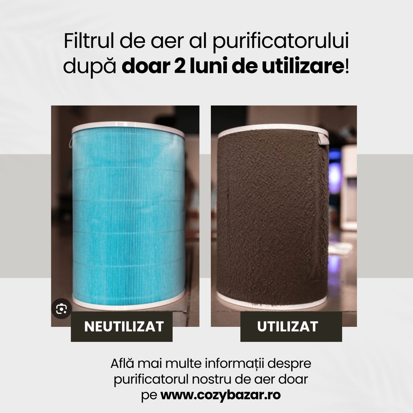 Purificator de aer CONOPU 300, Filtru 4 in 1 True HEPA Carbon activ, sterilizare UV, Super silențios, Touch Screen 🌳