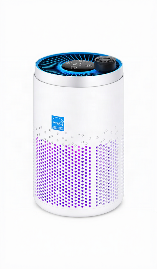 Purificator de aer MK20, Filtru HEPA 4 in 1 Carbon activ, sterilizare UV, Super silențios reducerea fumului, polenului, prafului, părului de animale și mirosurilor,A+++🌳