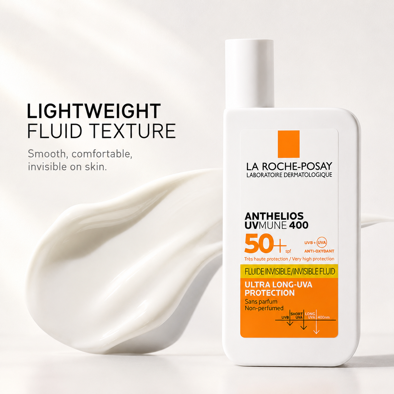 Protecție Solară SPF50+, Creamă invizibilă, Rezistentă la apă, 50ml